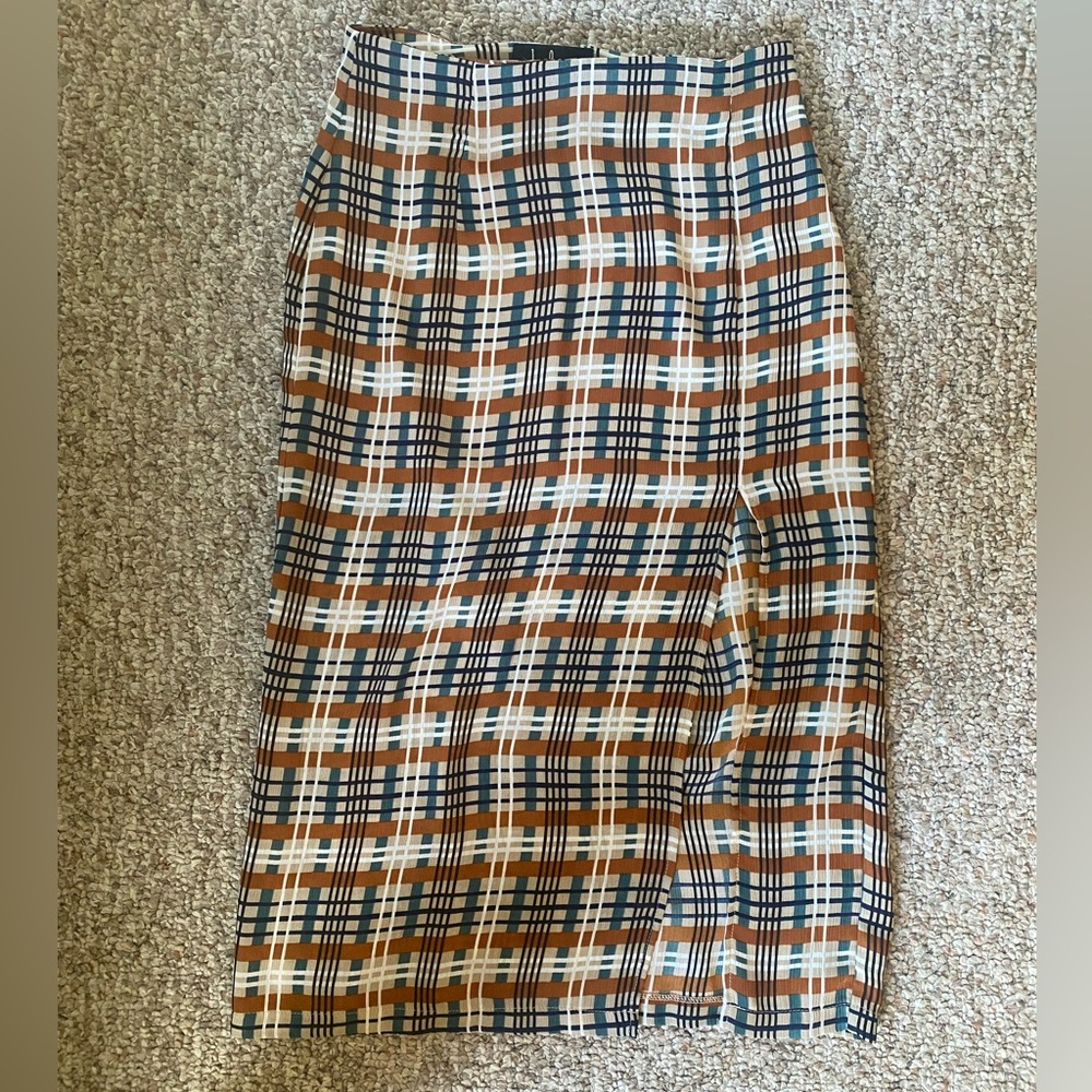 Plaid Midi Skirt
